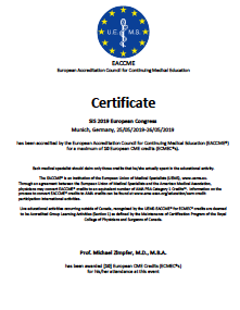 Certificate - SIS 2019 European Congress